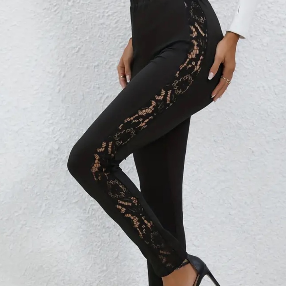Side Lace Black Legging